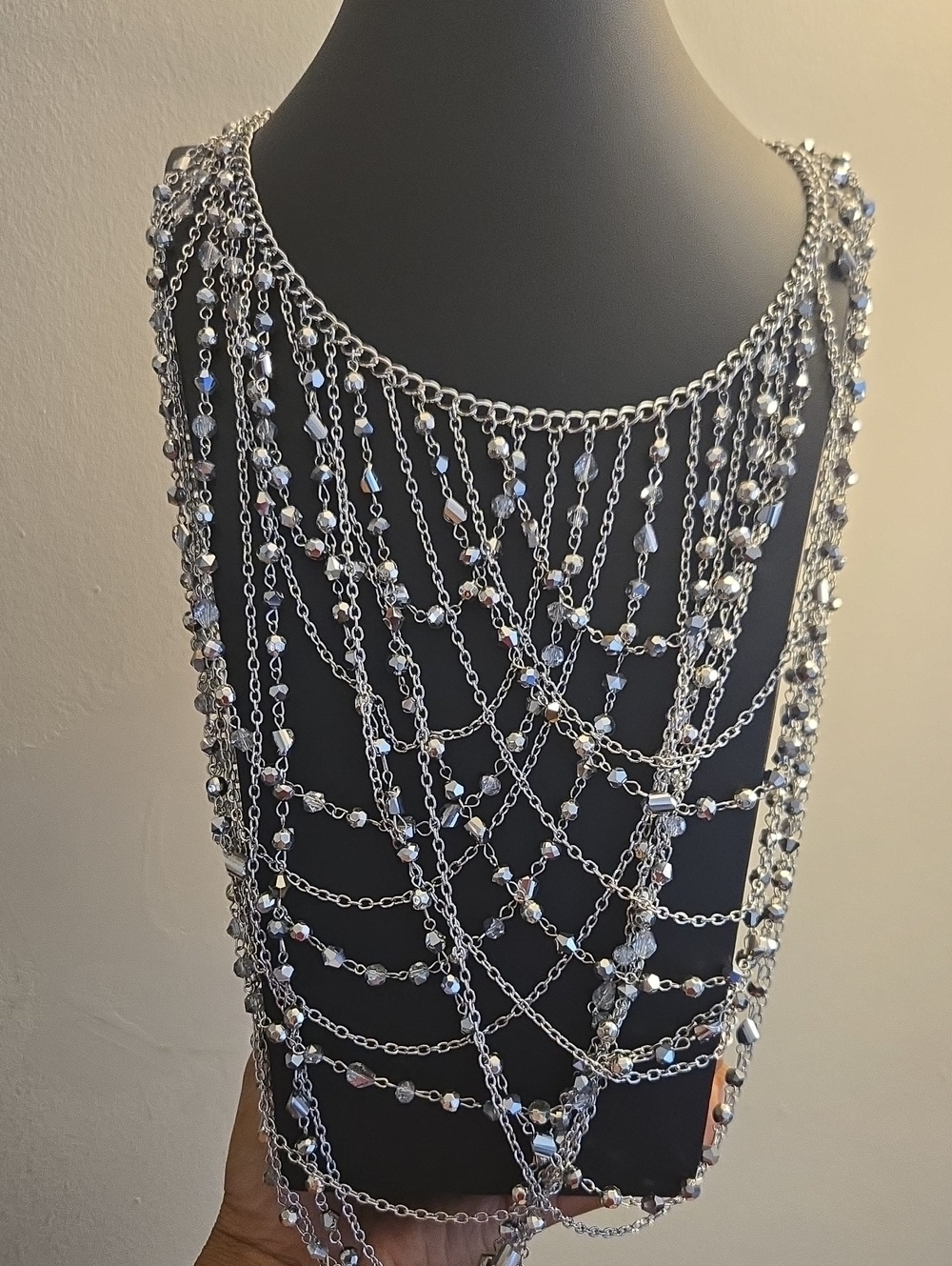 Paparazzi Silver Multi-Layer Beaded Cascade Necklace